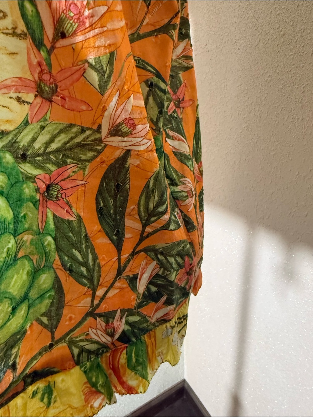 FARM Rio Green and Orange Tropical Print Puff-Sleeve Blouse - Picture 6 of 16